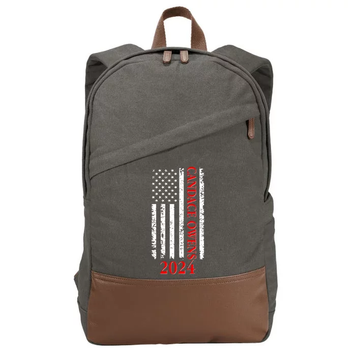 Candace Owens 2024 Distressed US Flag Cotton Canvas Backpack