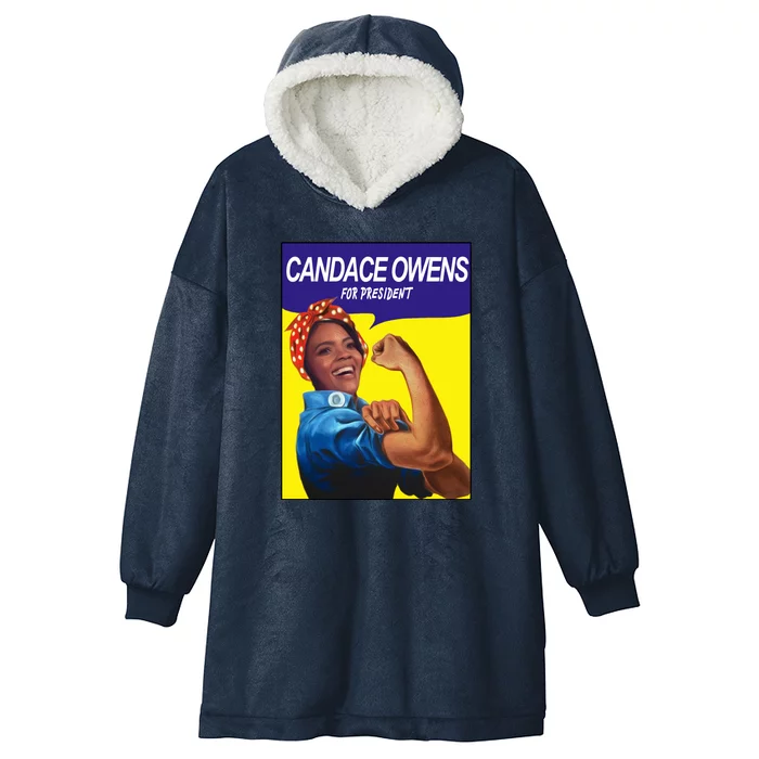 Candace Owens For President Hooded Wearable Blanket