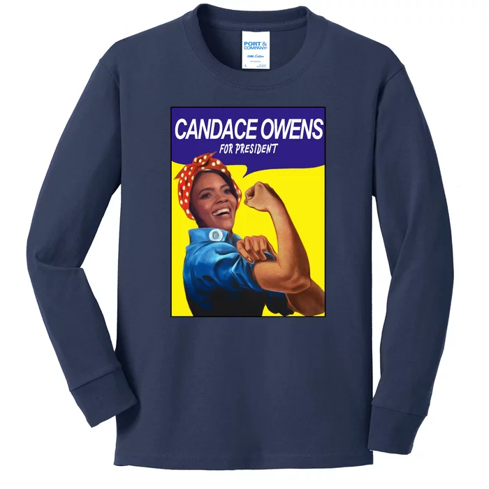 Candace Owens For President Kids Long Sleeve Shirt