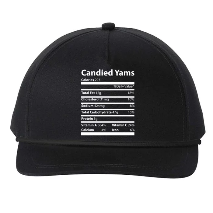 Candied Yams Nutritional Facts Funny Thanksgiving Snapback Five-Panel Rope Hat