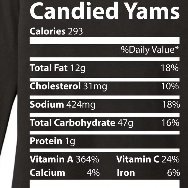 Candied Yams Nutritional Facts Funny Thanksgiving Womens CVC Long Sleeve Shirt