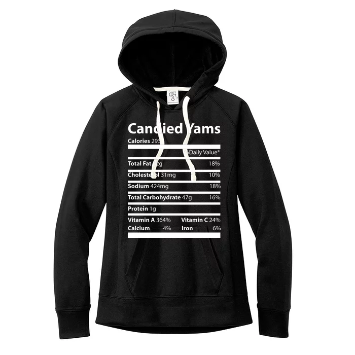 Candied Yams Nutritional Facts Funny Thanksgiving Women's Fleece Hoodie