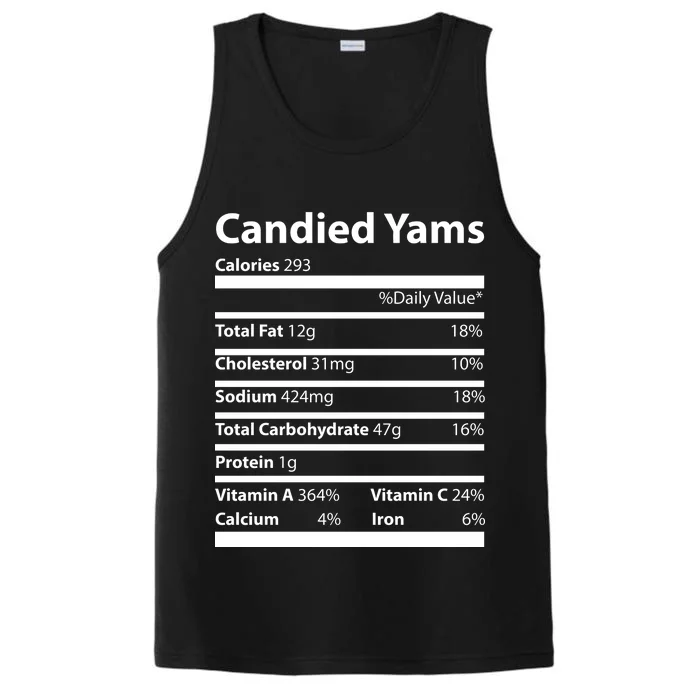 Candied Yams Nutritional Facts Funny Thanksgiving Performance Tank