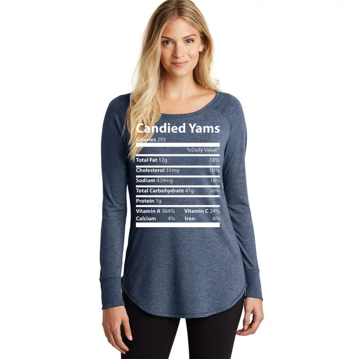 Candied Yams Nutritional Facts Funny Thanksgiving Women's Perfect Tri Tunic Long Sleeve Shirt