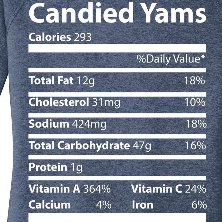 Candied Yams Nutritional Facts Funny Thanksgiving Women's Perfect Tri Tunic Long Sleeve Shirt