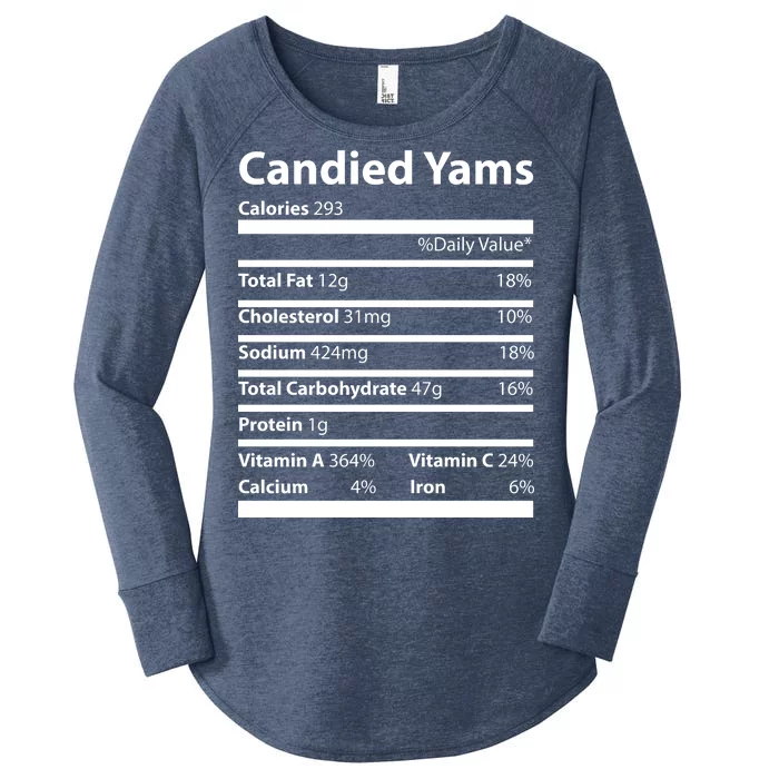 Candied Yams Nutritional Facts Funny Thanksgiving Women's Perfect Tri Tunic Long Sleeve Shirt