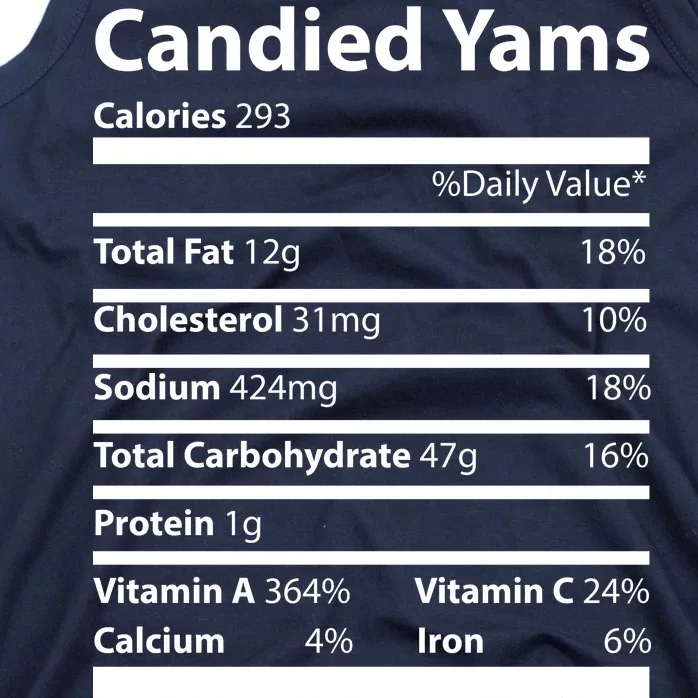 Candied Yams Nutritional Facts Funny Thanksgiving Tank Top