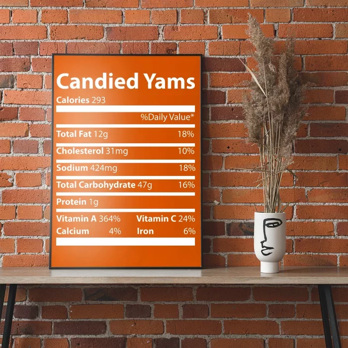 Candied Yams Nutritional Facts Funny Thanksgiving Poster