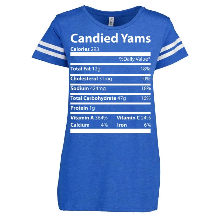 Candied Yams Nutritional Facts Funny Thanksgiving Enza Ladies Jersey Football T-Shirt