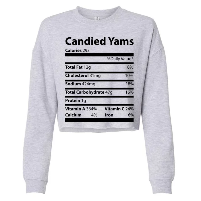 Candied Yams Nutritional Facts Funny Thanksgiving Cropped Pullover Crew