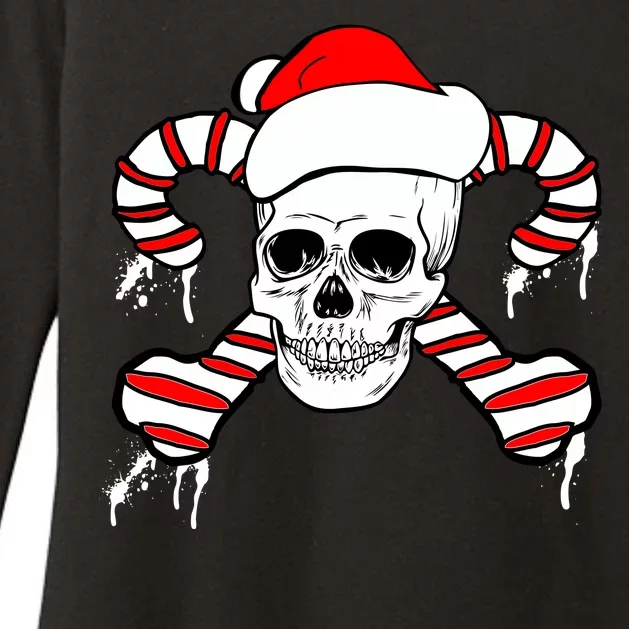 Candy Cane Skull Womens CVC Long Sleeve Shirt