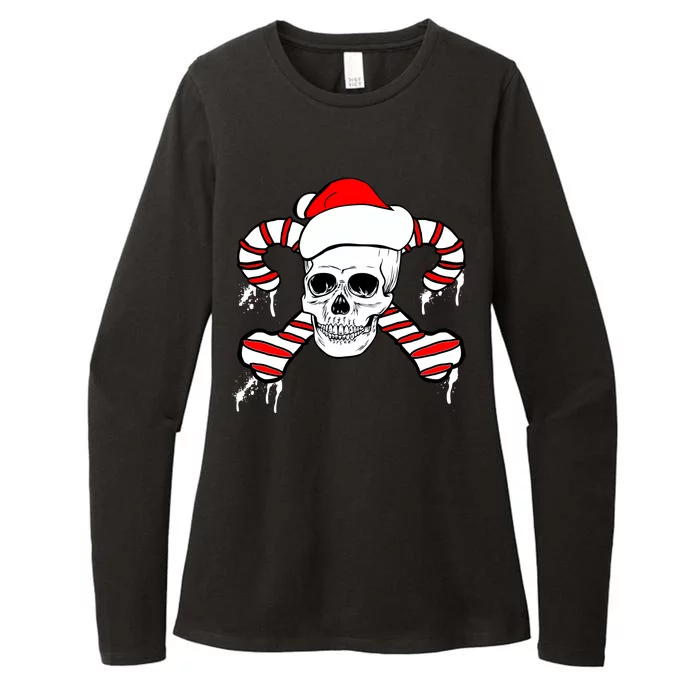 Candy Cane Skull Womens CVC Long Sleeve Shirt