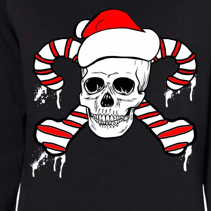 Candy Cane Skull Womens California Wash Sweatshirt