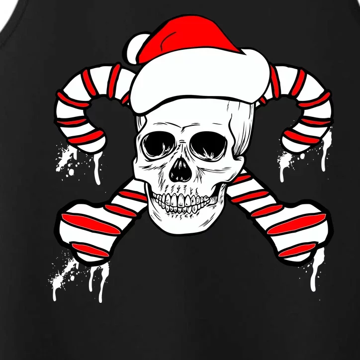 Candy Cane Skull Performance Tank