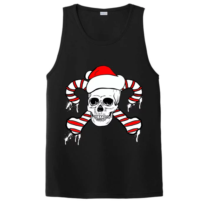 Candy Cane Skull Performance Tank