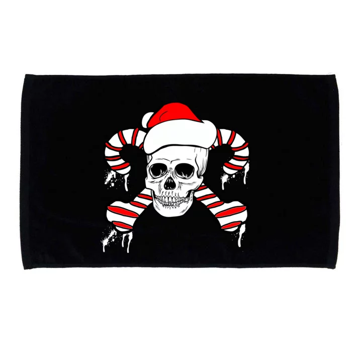 Candy Cane Skull Microfiber Hand Towel