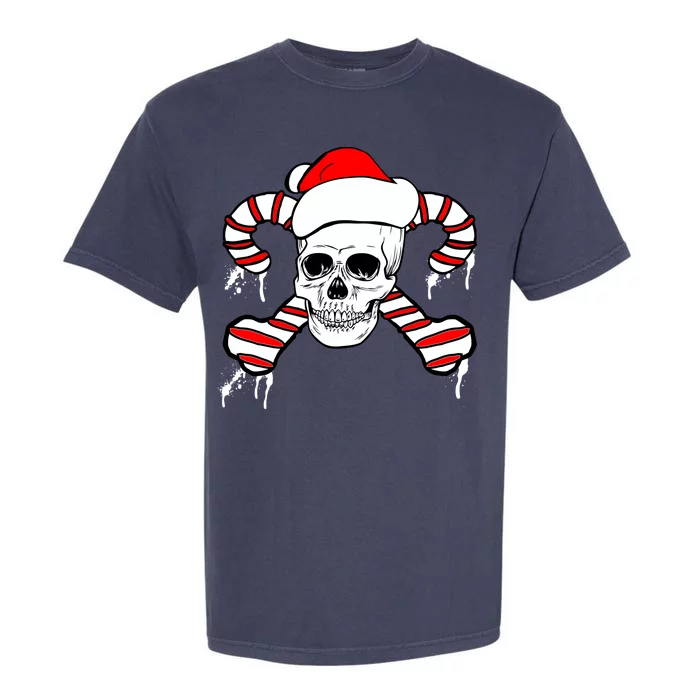 Candy Cane Skull Garment-Dyed Heavyweight T-Shirt