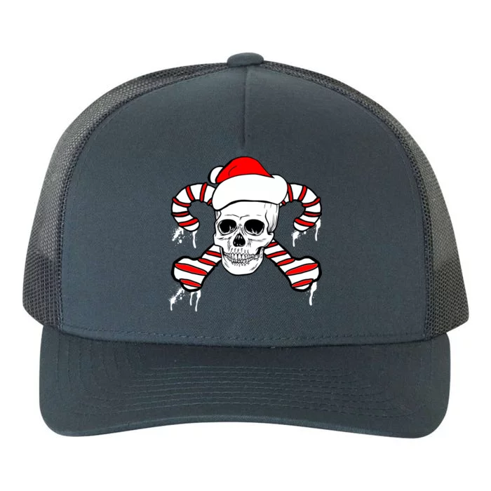 Candy Cane Skull Yupoong Adult 5-Panel Trucker Hat