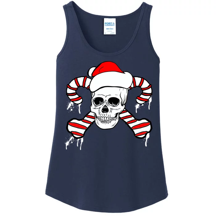 Candy Cane Skull Ladies Essential Tank