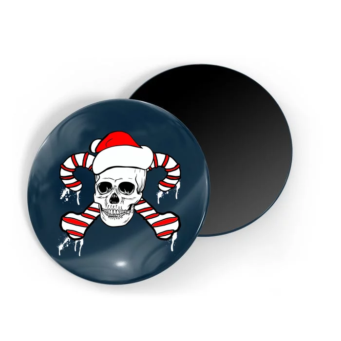 Candy Cane Skull Magnet