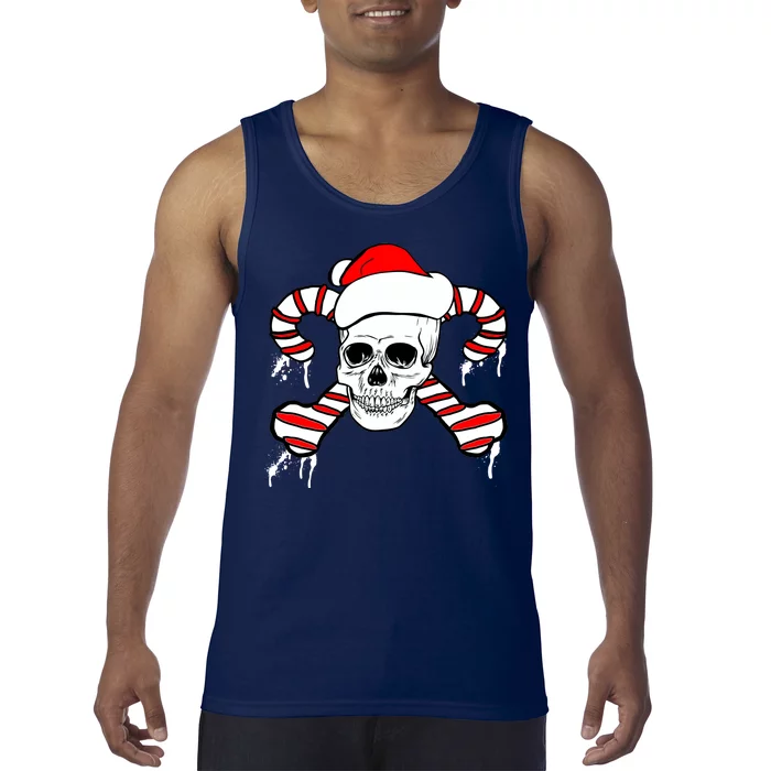 Candy Cane Skull Tank Top