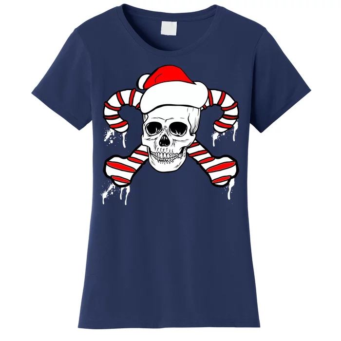 Candy Cane Skull Women's T-Shirt