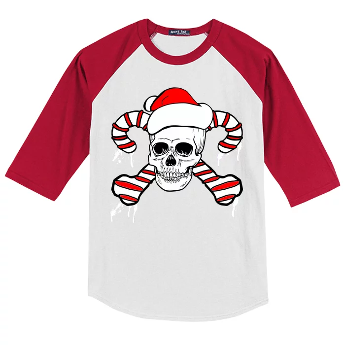 Candy Cane Skull Kids Colorblock Raglan Jersey