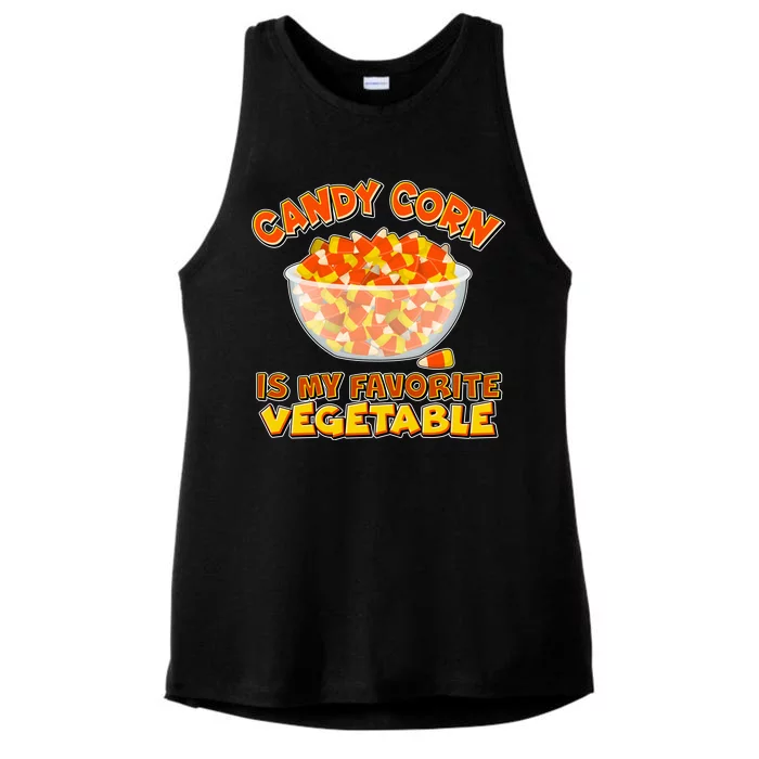 Candy Corn Is My Favorite Vegetable Ladies Tri-Blend Wicking Tank