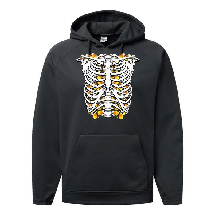 Candy Corn Skeleton Hallween Costume Performance Fleece Hoodie