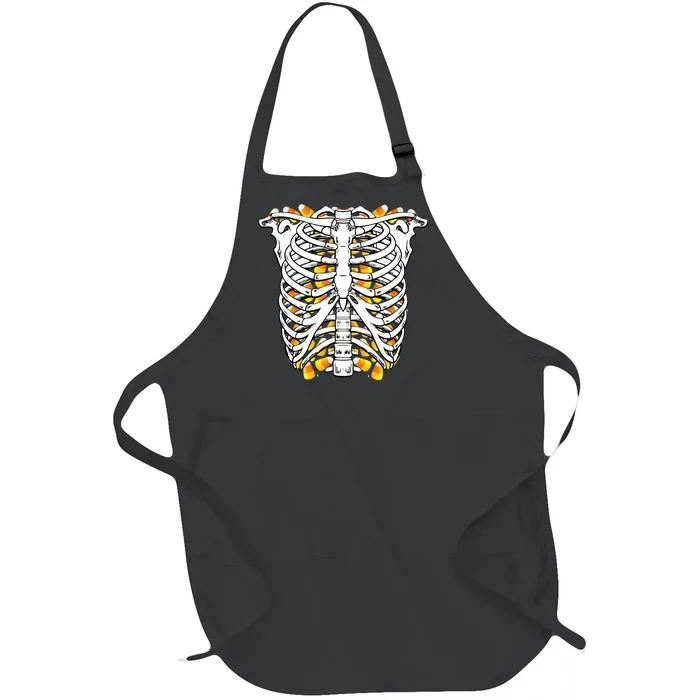 Candy Corn Skeleton Hallween Costume Full-Length Apron With Pocket