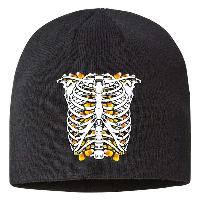 Candy Corn Skeleton Hallween Costume 8 1/2in Sustainable Knit Beanie