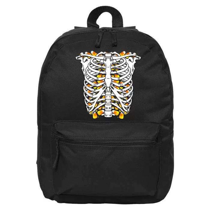 Candy Corn Skeleton Hallween Costume 16 in Basic Backpack