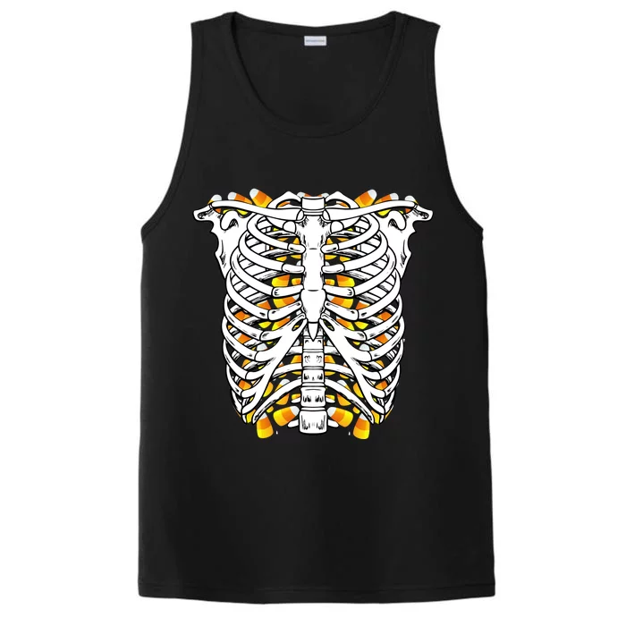 Candy Corn Skeleton Hallween Costume Performance Tank