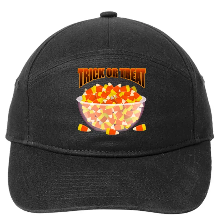 Candy Corn Trick or Treat Halloween 7-Panel Snapback Hat