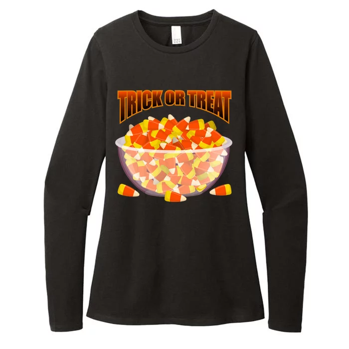 Candy Corn Trick or Treat Halloween Womens CVC Long Sleeve Shirt