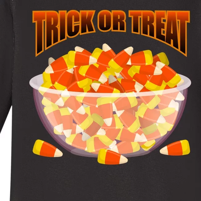 Candy Corn Trick or Treat Halloween Baby Long Sleeve Bodysuit