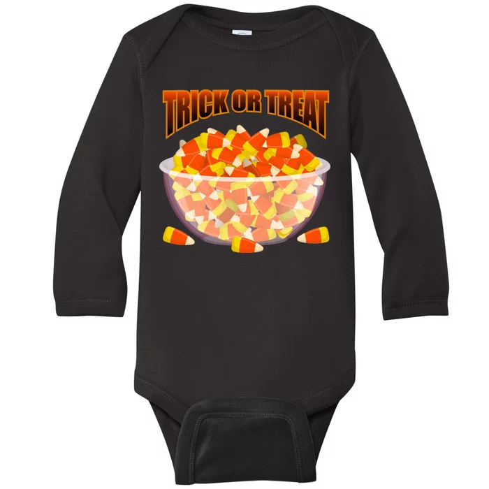 Candy Corn Trick or Treat Halloween Baby Long Sleeve Bodysuit