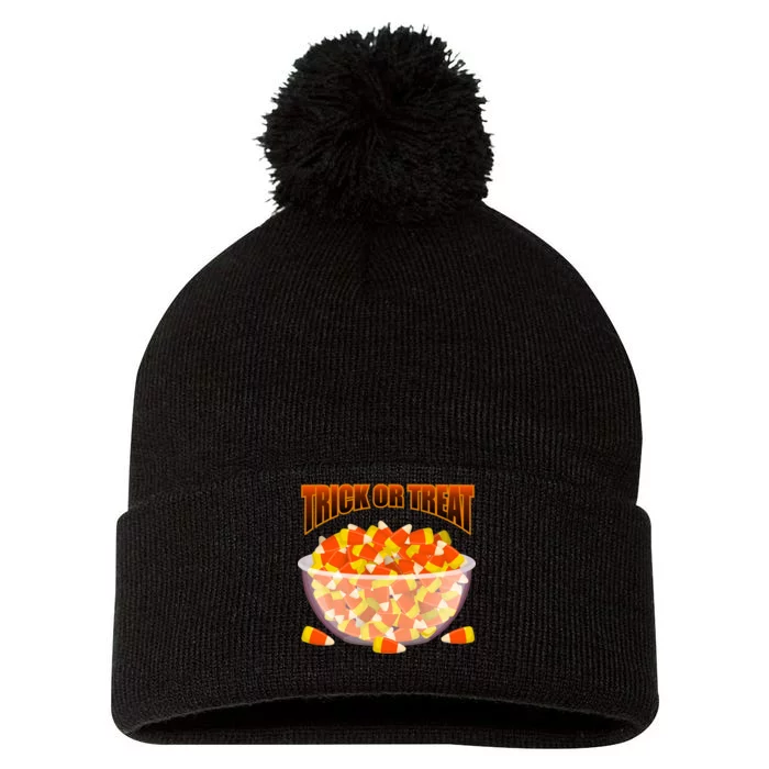 Candy Corn Trick or Treat Halloween Pom Pom 12in Knit Beanie