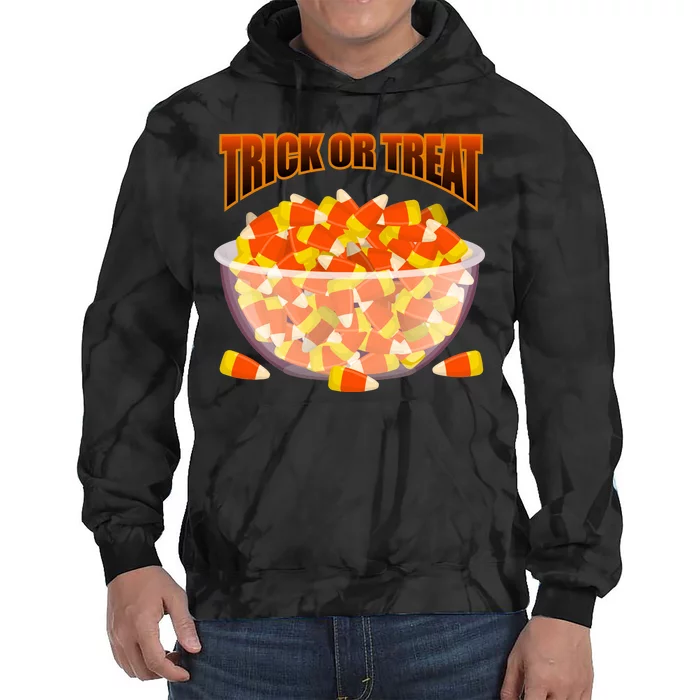 Candy Corn Trick or Treat Halloween Tie Dye Hoodie