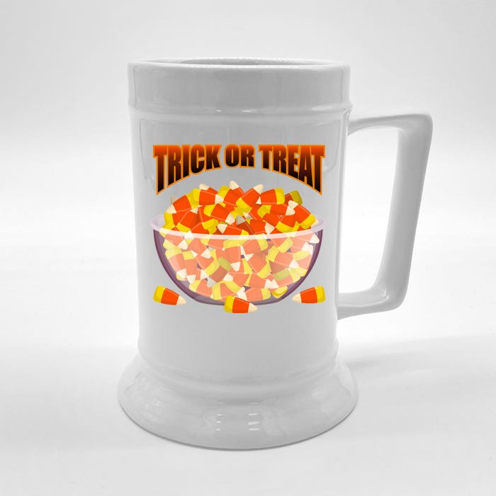 Candy Corn Trick or Treat Halloween Front & Back Beer Stein