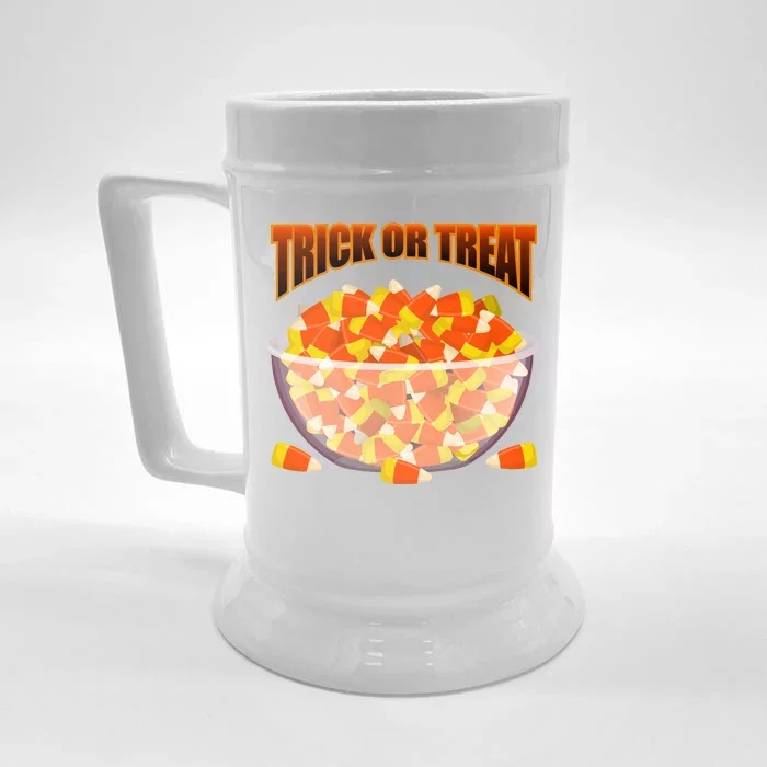 Candy Corn Trick or Treat Halloween Front & Back Beer Stein