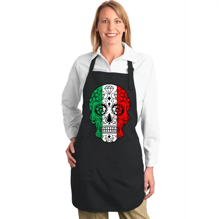 Candy Diamond Skull of Italy Full-Length Apron With Pocket