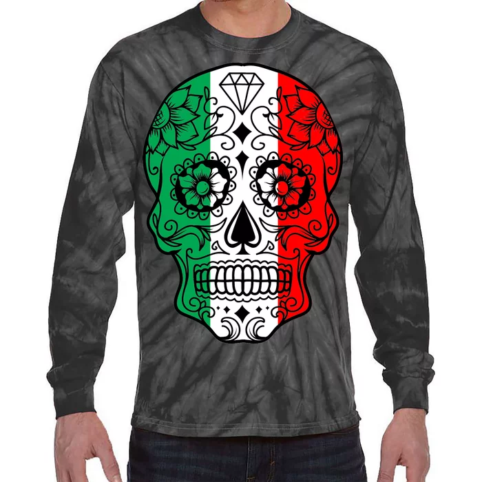 Candy Diamond Skull of Italy Tie-Dye Long Sleeve Shirt