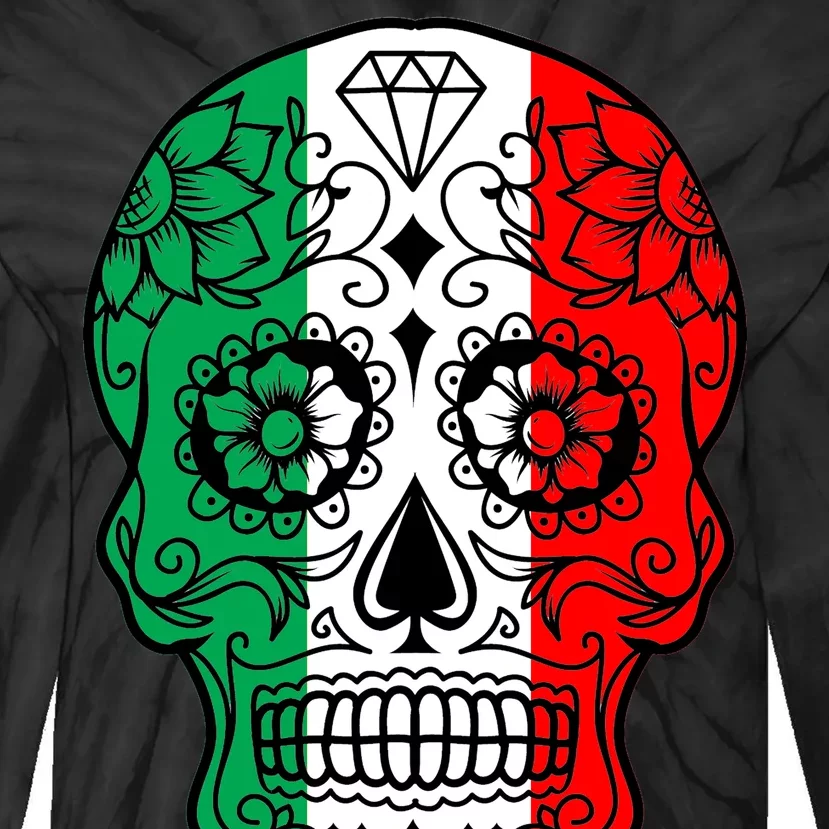 Candy Diamond Skull of Italy Tie-Dye Long Sleeve Shirt