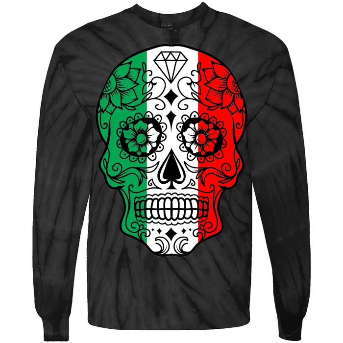 Candy Diamond Skull of Italy Tie-Dye Long Sleeve Shirt