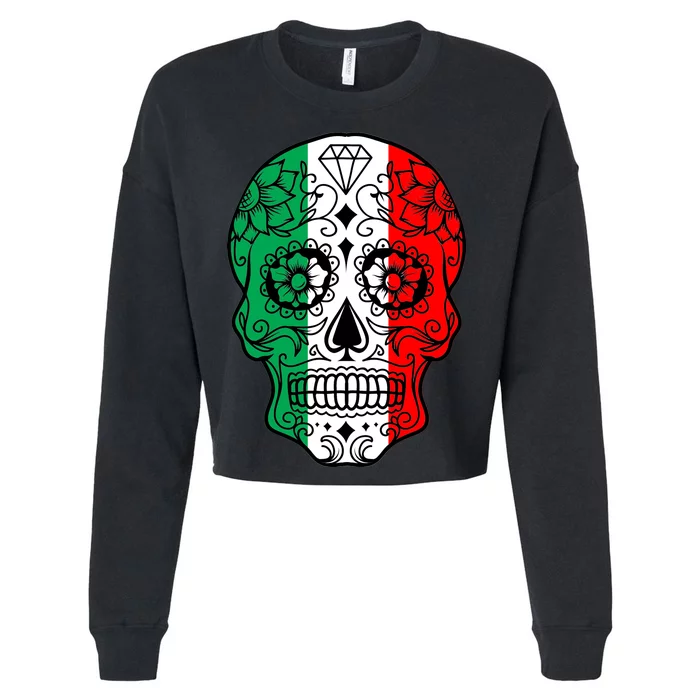 Candy Diamond Skull of Italy Cropped Pullover Crew