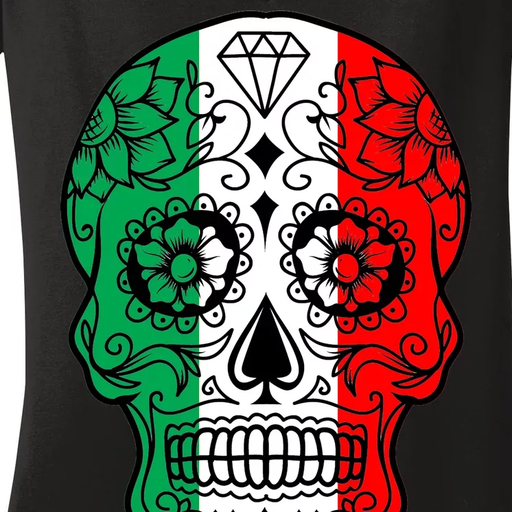 Candy Diamond Skull of Italy Women's V-Neck T-Shirt