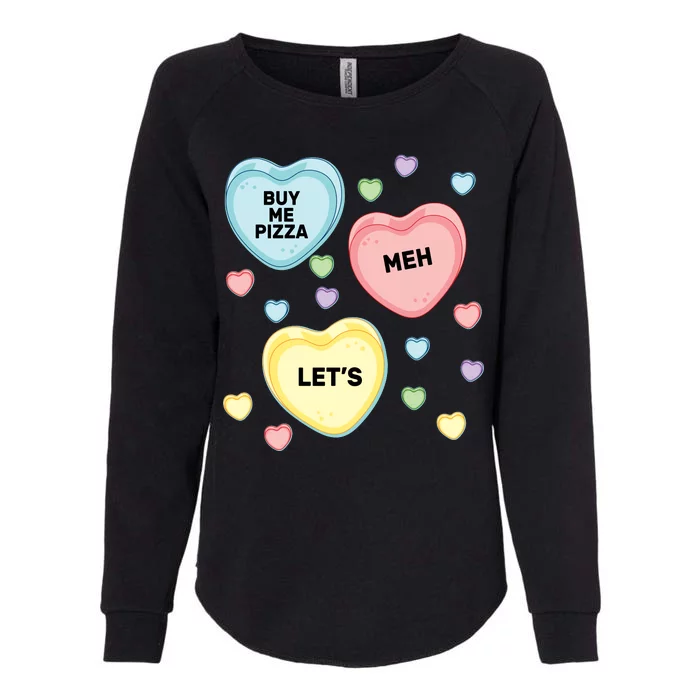 Candy Of Hearts Womens California Wash Sweatshirt