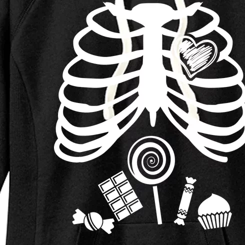 Candy X-Ray Skeleton Rib Cage Women's Fleece Hoodie