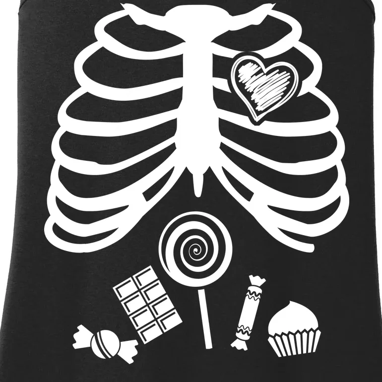 Candy X-Ray Skeleton Rib Cage Ladies Essential Tank